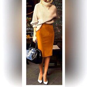 NWT Faux Suede Pencil Skirt